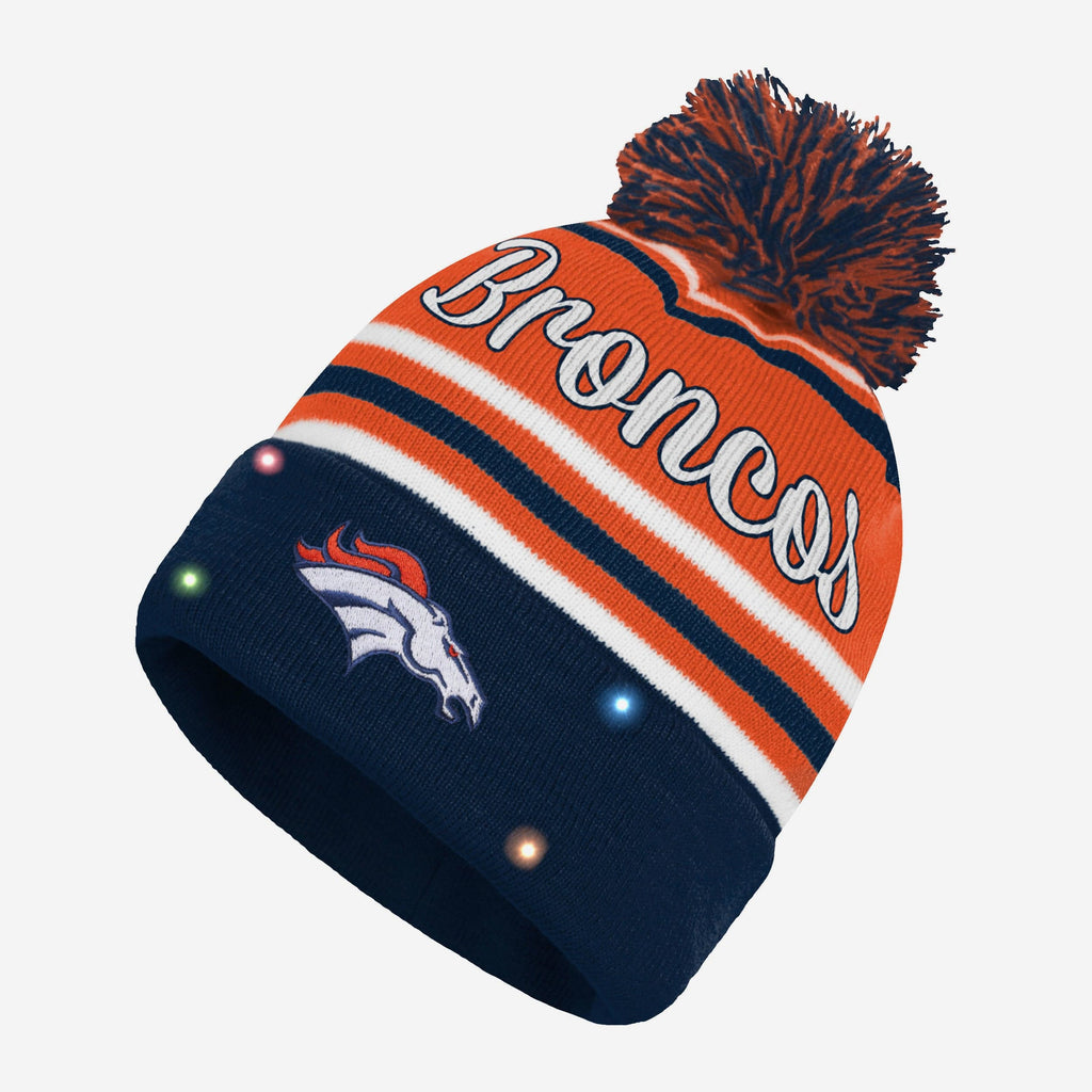 Denver Broncos Womens Wordmark Script Light Up Beanie FOCO - FOCO.com