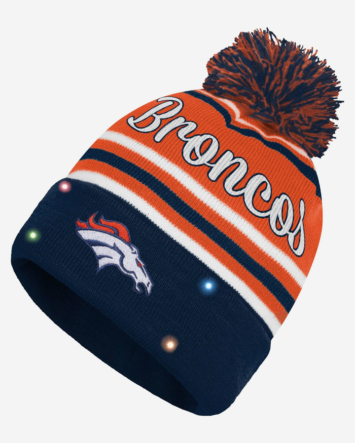 Denver Broncos Womens Wordmark Script Light Up Beanie FOCO - FOCO.com