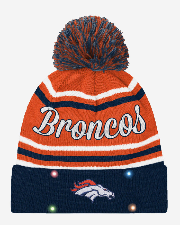 Denver Broncos Womens Wordmark Script Light Up Beanie FOCO - FOCO.com