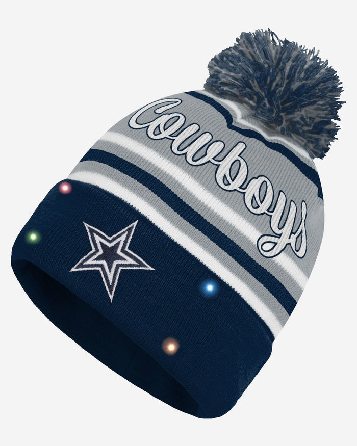 Dallas Cowboys Womens Wordmark Script Light Up Beanie FOCO - FOCO.com