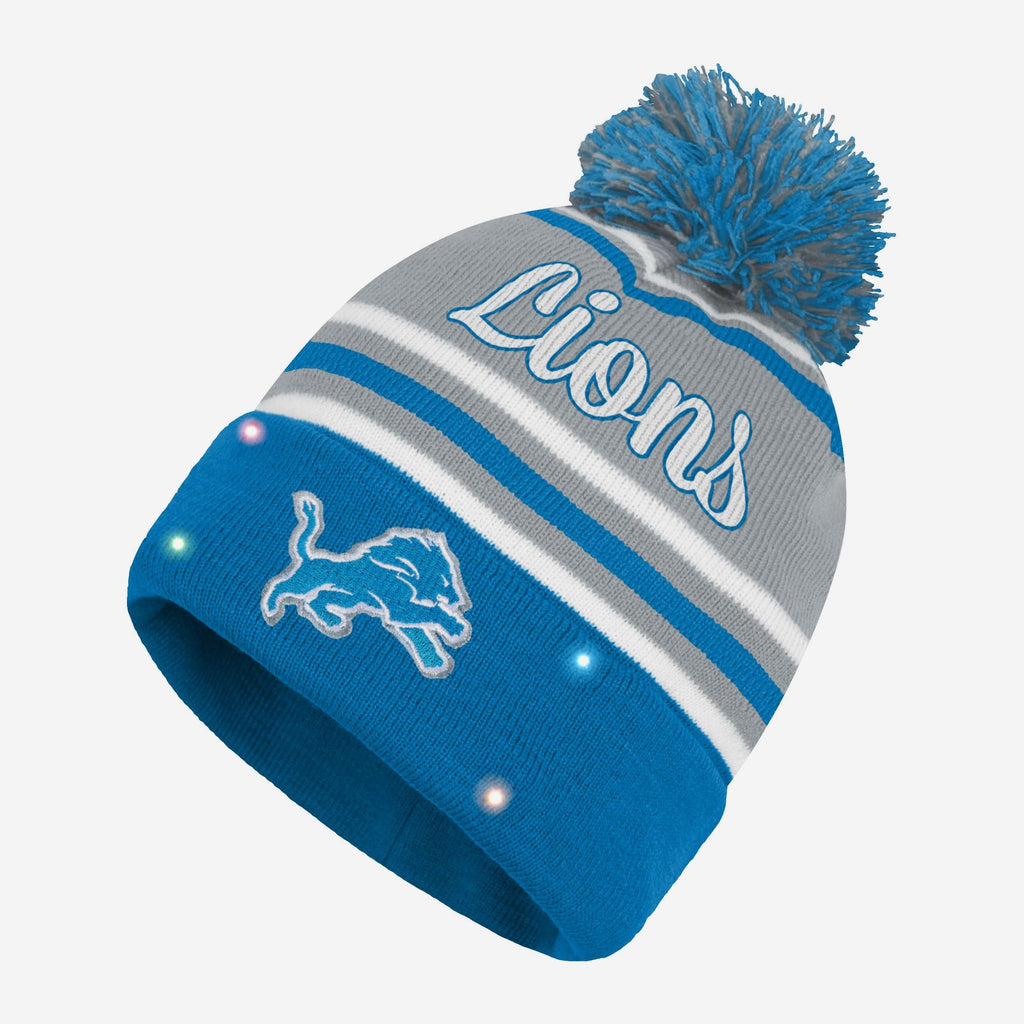 Detroit Lions Womens Wordmark Script Light Up Beanie FOCO - FOCO.com