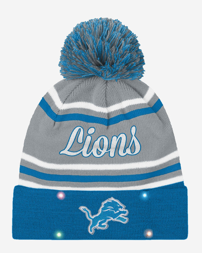 Detroit Lions Womens Wordmark Script Light Up Beanie FOCO - FOCO.com