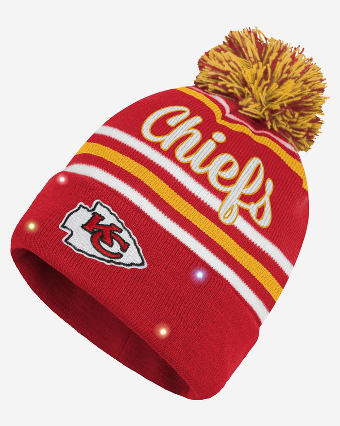 Kansas City Chiefs Womens Wordmark Script Light Up Beanie FOCO - FOCO.com