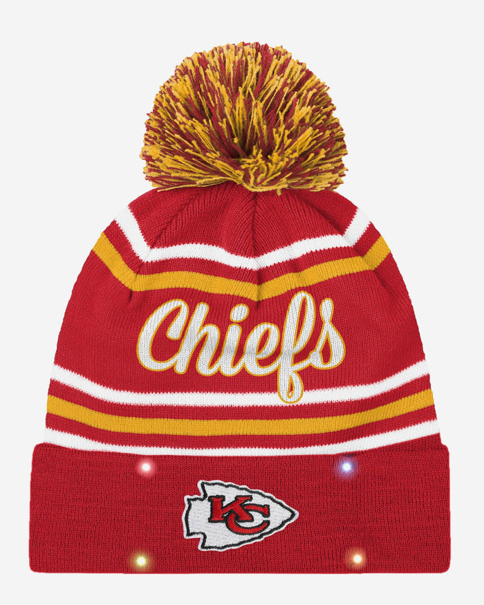 Kansas City Chiefs Womens Wordmark Script Light Up Beanie FOCO - FOCO.com