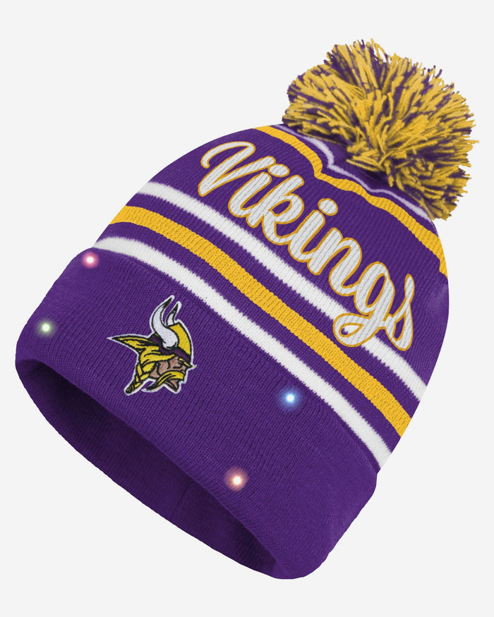 Minnesota Vikings Womens Wordmark Script Light Up Beanie FOCO - FOCO.com