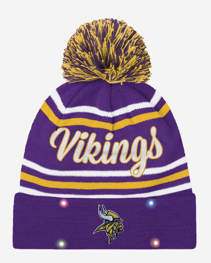 Minnesota Vikings Womens Wordmark Script Light Up Beanie FOCO - FOCO.com