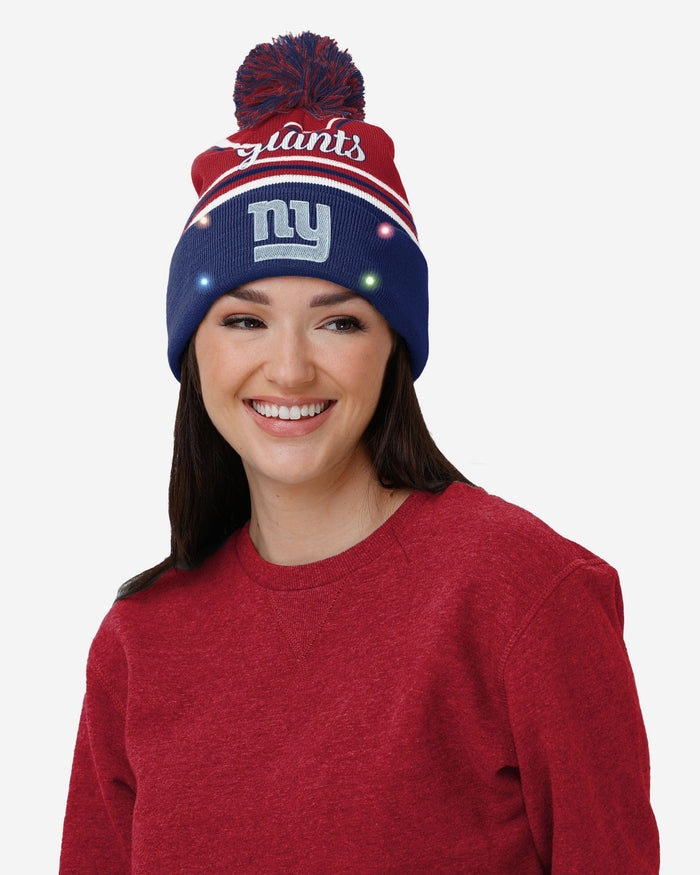 New York Giants Womens Wordmark Script Light Up Beanie FOCO - FOCO.com