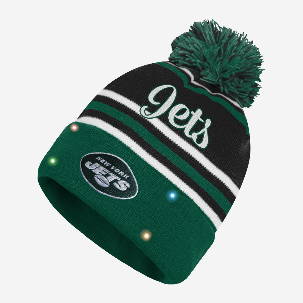 New York Jets Womens Wordmark Script Light Up Beanie FOCO - FOCO.com