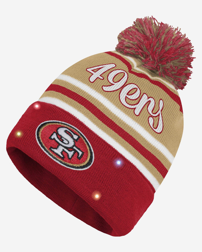 San Francisco 49ers Womens Wordmark Script Light Up Beanie FOCO - FOCO.com