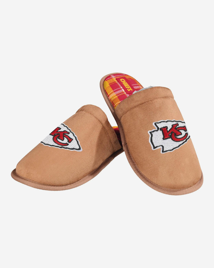 Kansas City Chiefs Flannel Lined Brown Suede Scuff Slipper FOCO S - FOCO.com