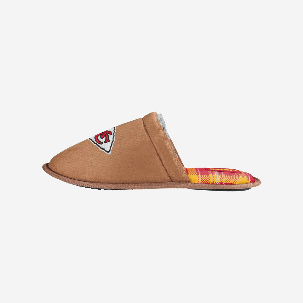Kansas City Chiefs Flannel Lined Brown Suede Scuff Slipper FOCO S - FOCO.com