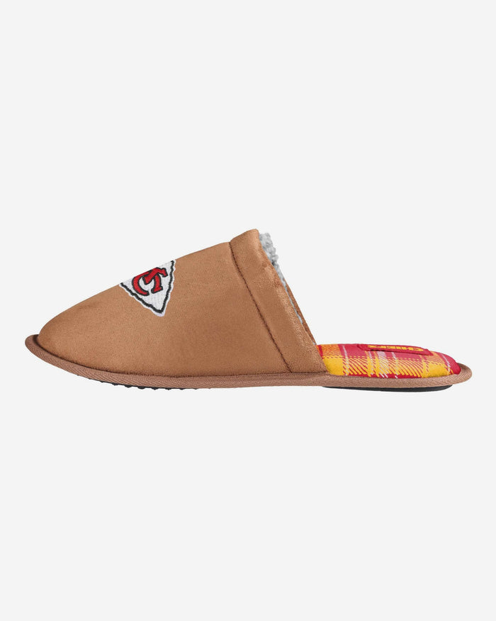 Kansas City Chiefs Flannel Lined Brown Suede Scuff Slipper FOCO S - FOCO.com