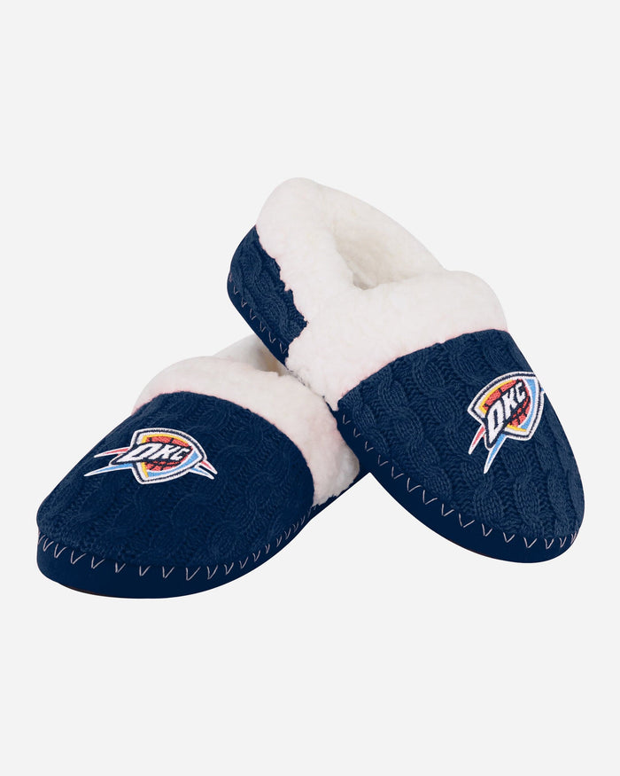 Oklahoma City Thunder Womens Team Color Moccasin Slipper FOCO - FOCO.com