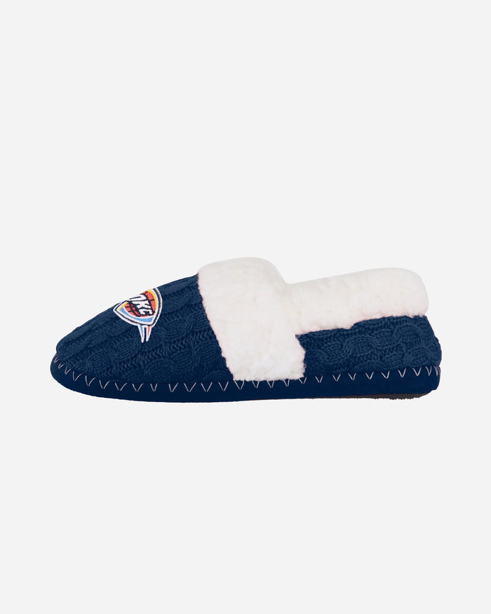 Oklahoma City Thunder Womens Team Color Moccasin Slipper FOCO - FOCO.com