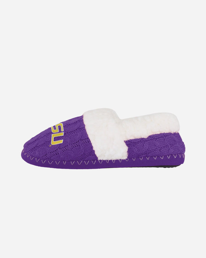 LSU Tigers Womens Team Color Moccasin Slipper FOCO - FOCO.com