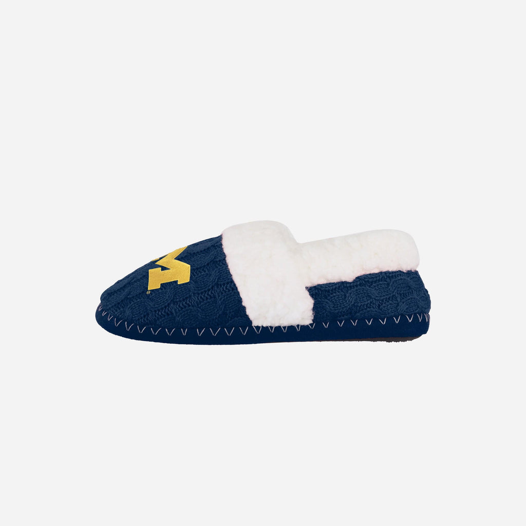 Michigan Wolverines Womens Team Color Moccasin Slipper FOCO - FOCO.com