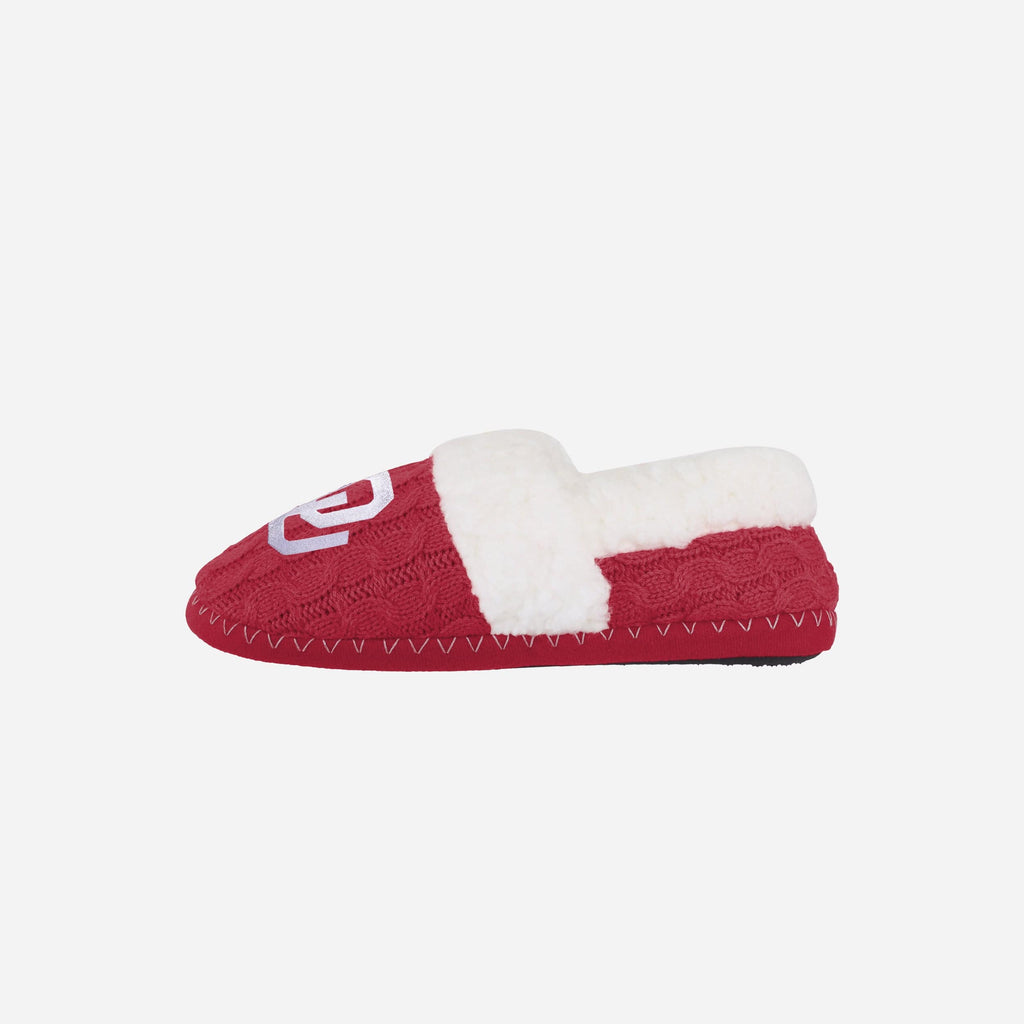 Oklahoma Sooners Womens Team Color Moccasin Slipper FOCO - FOCO.com