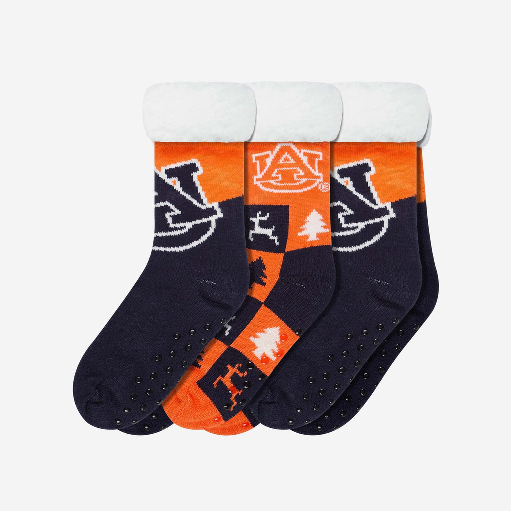 Auburn Tigers Womens Fan Footy 3 Pack Slipper Socks FOCO - FOCO.com