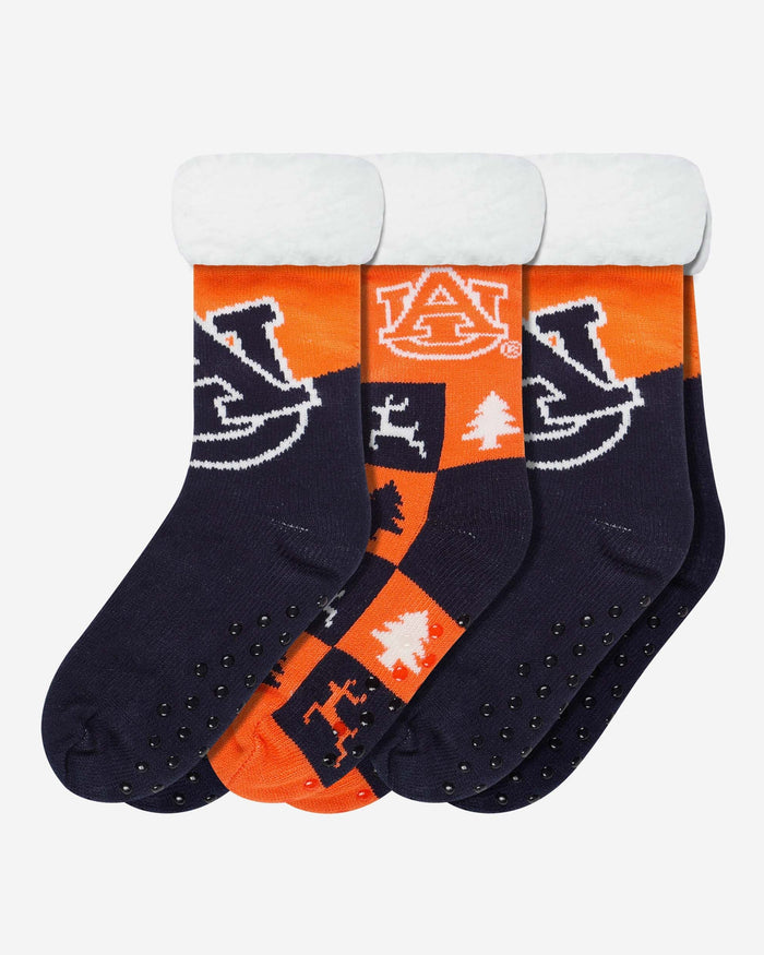 Auburn Tigers Womens Fan Footy 3 Pack Slipper Socks FOCO - FOCO.com