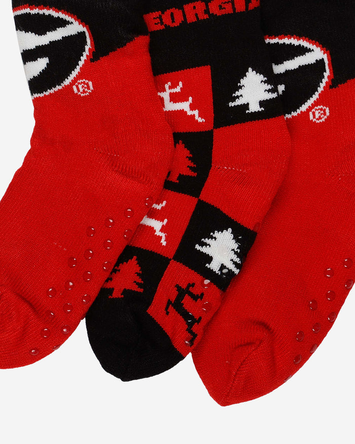 Georgia Bulldogs Womens Fan Footy 3 Pack Slipper Socks FOCO - FOCO.com