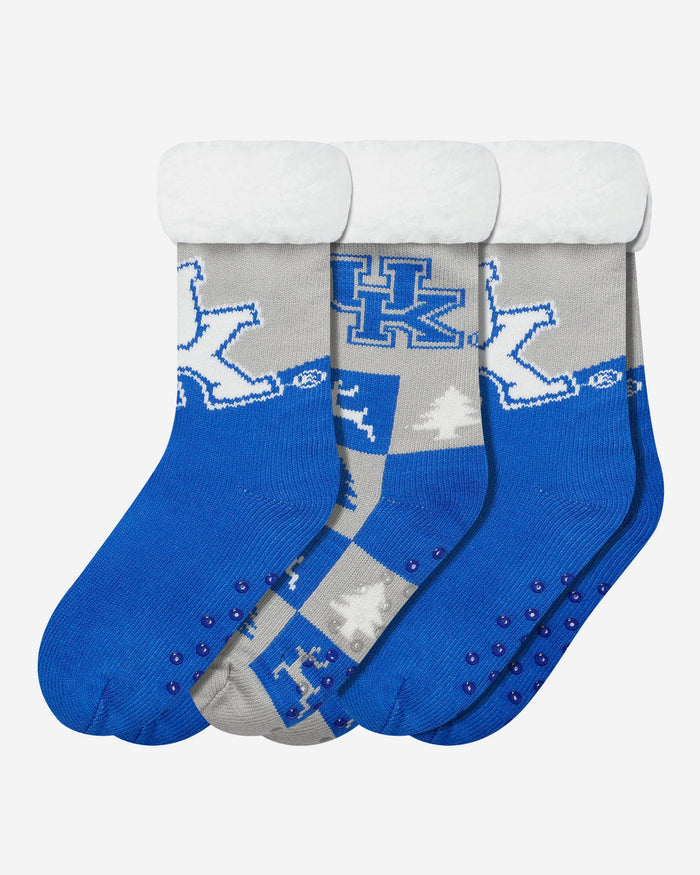 Kentucky Wildcats Womens Fan Footy 3 Pack Slipper Socks FOCO - FOCO.com