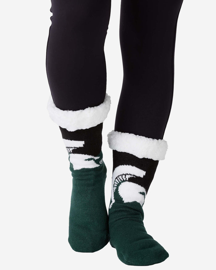 Michigan State Spartans Womens Fan Footy 3 Pack Slipper Socks FOCO - FOCO.com