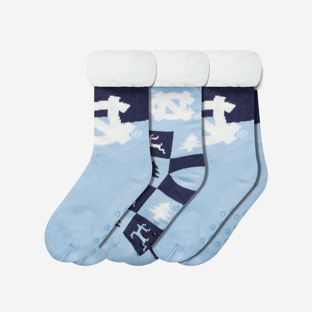 North Carolina Tar Heels Womens Fan Footy 3 Pack Slipper Socks FOCO - FOCO.com