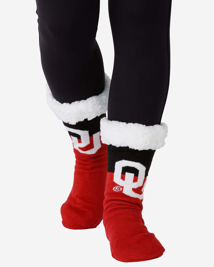 Oklahoma Sooners Womens Fan Footy 3 Pack Slipper Socks FOCO - FOCO.com