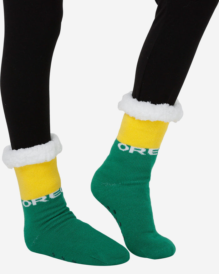 Oregon Ducks Womens Fan Footy 3 Pack Slipper Socks FOCO - FOCO.com