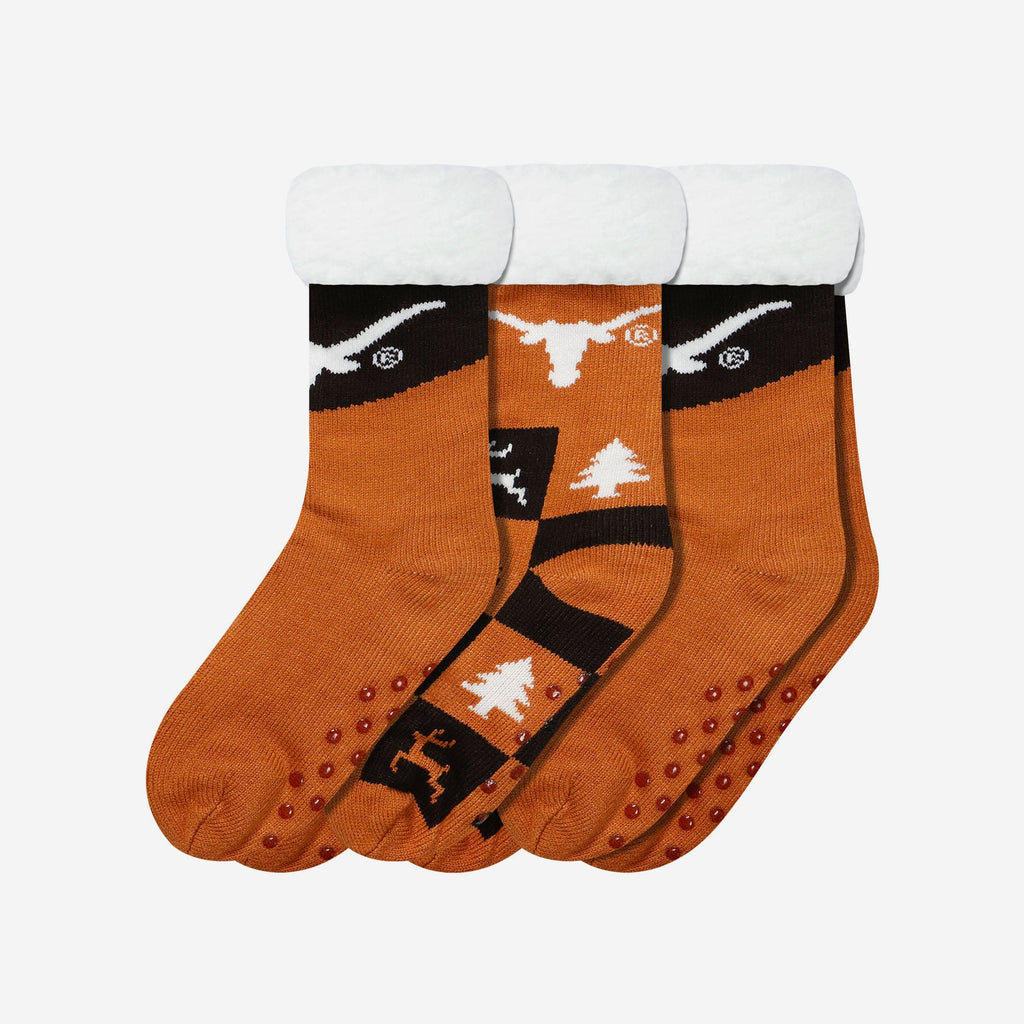 Texas Longhorns Womens Fan Footy 3 Pack Slipper Socks FOCO - FOCO.com