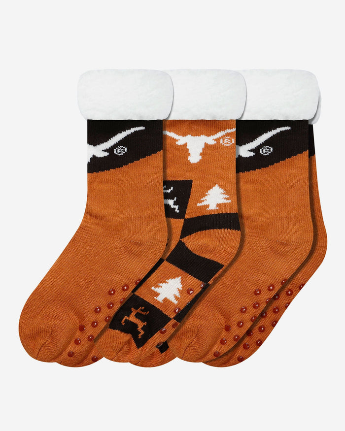 Texas Longhorns Womens Fan Footy 3 Pack Slipper Socks FOCO - FOCO.com