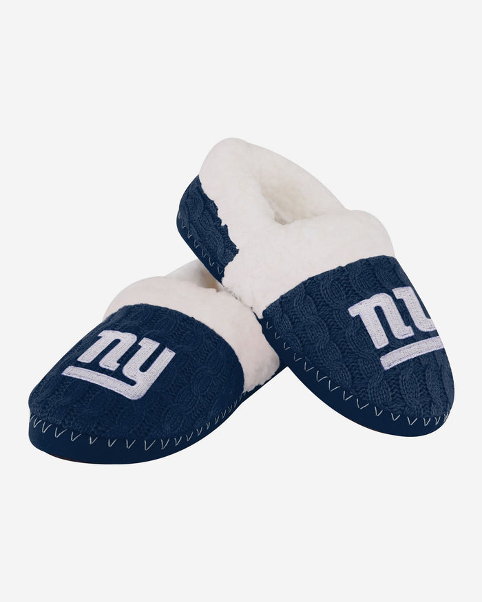 New York Giants Womens Team Color Moccasin Slipper FOCO - FOCO.com