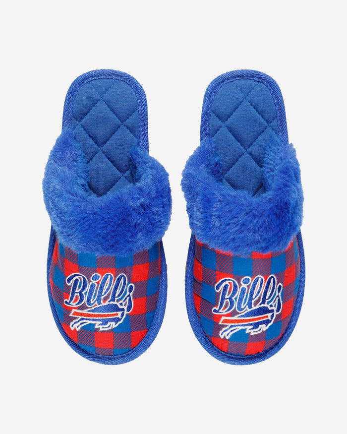 Buffalo Bills Womens Plaid Sherpa Mule Slipper FOCO - FOCO.com