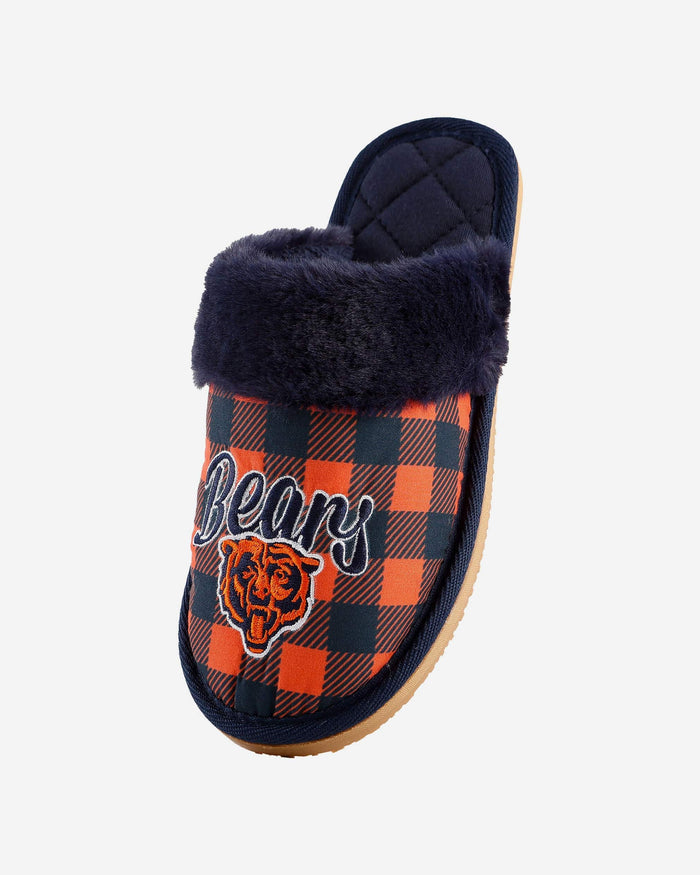 Chicago Bears Womens Plaid Sherpa Mule Slipper FOCO - FOCO.com