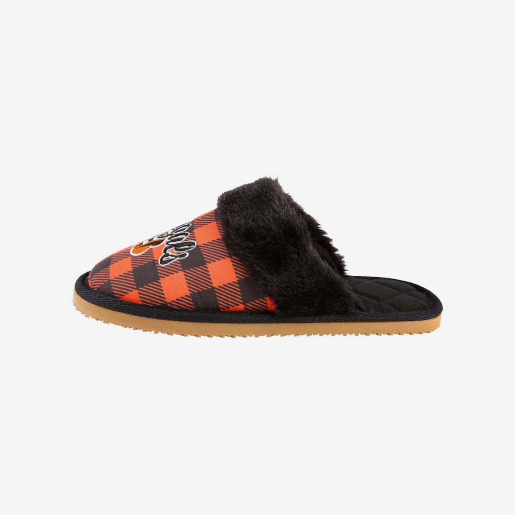 Cincinnati Bengals Womens Plaid Sherpa Mule Slipper FOCO S - FOCO.com