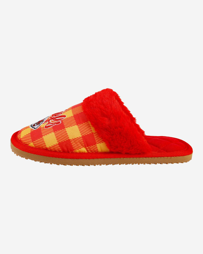 Kansas City Chiefs Womens Plaid Sherpa Mule Slipper FOCO S - FOCO.com