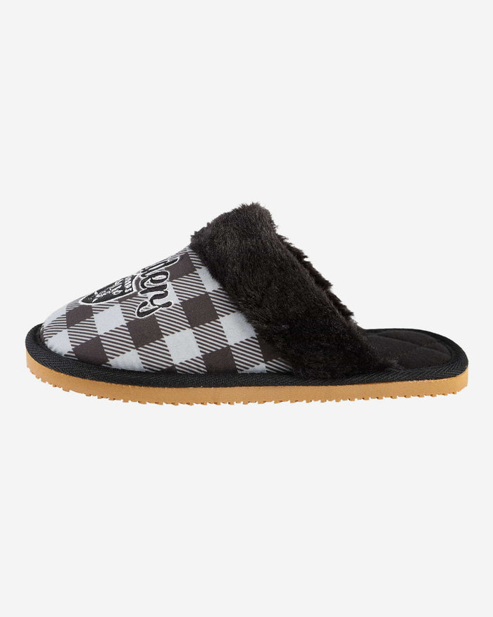 Las Vegas Raiders Womens Plaid Sherpa Mule Slipper FOCO S - FOCO.com