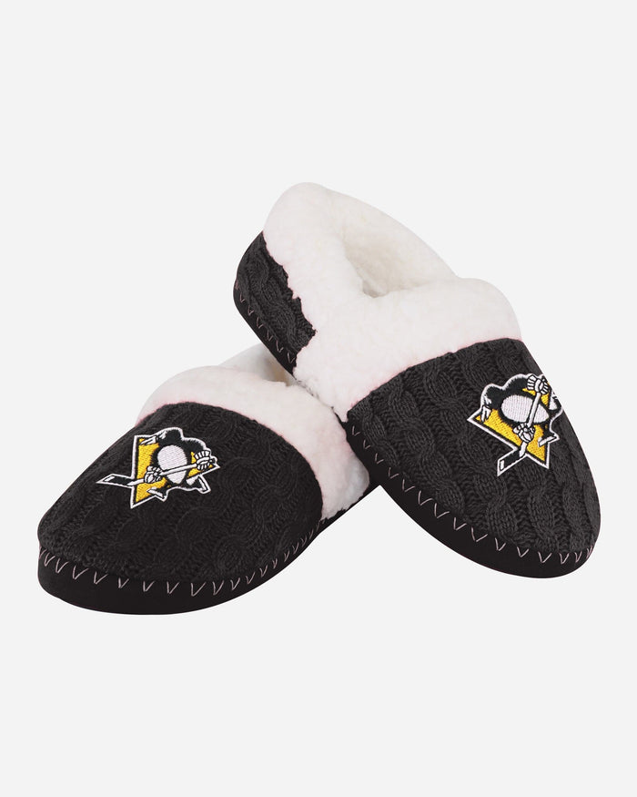 Pittsburgh Penguins Womens Team Color Moccasin Slipper FOCO - FOCO.com