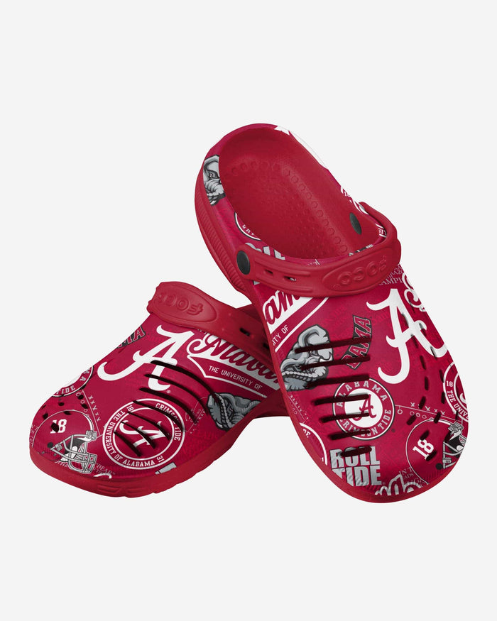 Alabama Crimson Tide Historic Print Clog With Strap FOCO - FOCO.com