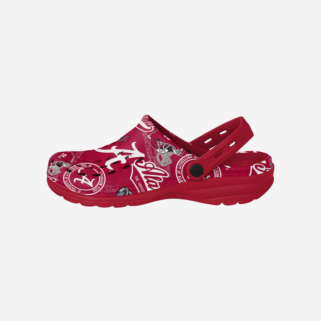 Alabama Crimson Tide Historic Print Clog With Strap FOCO S - FOCO.com