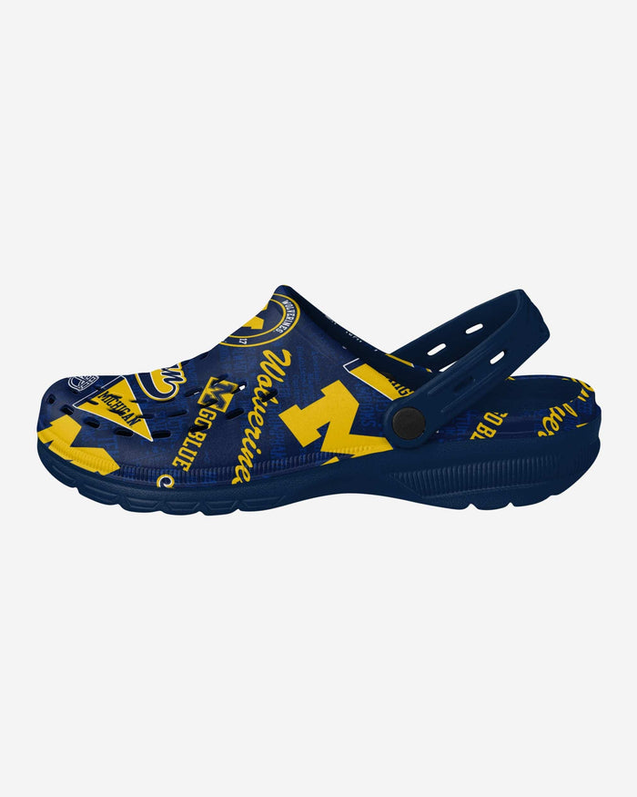 Michigan Wolverines Historic Print Clog With Strap FOCO S - FOCO.com