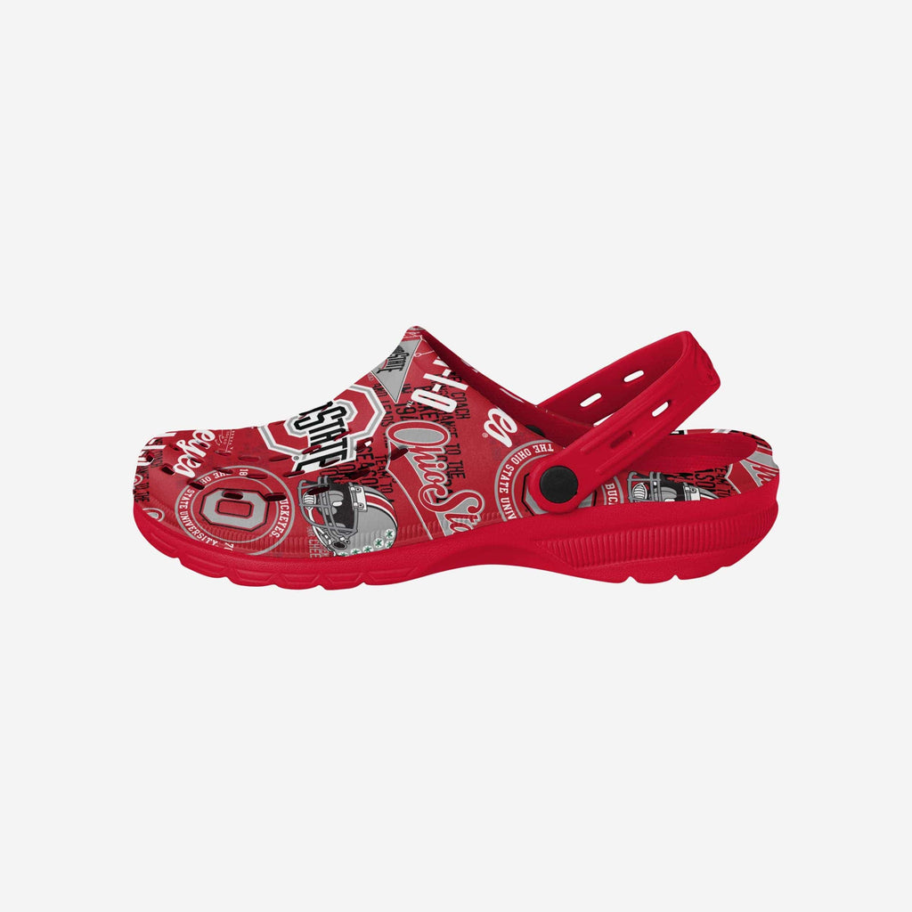 Ohio State Buckeyes Historic Print Clog With Strap FOCO S - FOCO.com