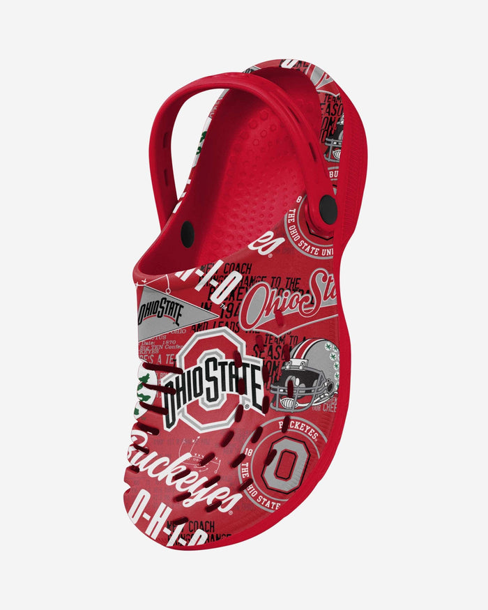 Ohio State Buckeyes Historic Print Clog With Strap FOCO - FOCO.com