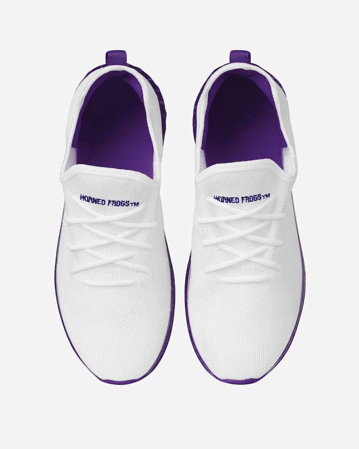 TCU Horned Frogs Gradient Midsole White Sneakers FOCO - FOCO.com