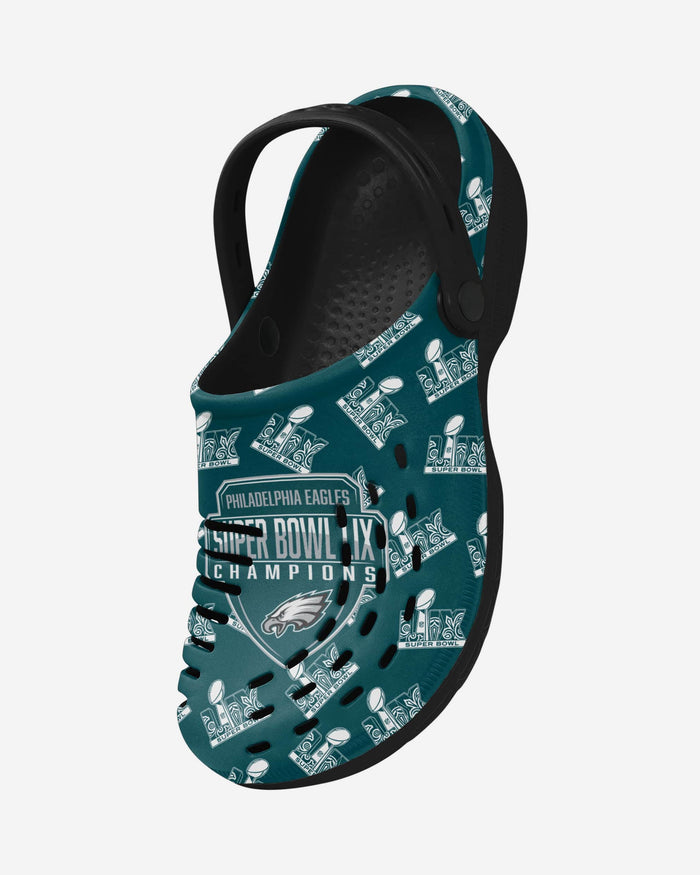 Philadelphia Eagles Super Bowl LIX Champions Historic Print Clog With Strap FOCO - FOCO.com