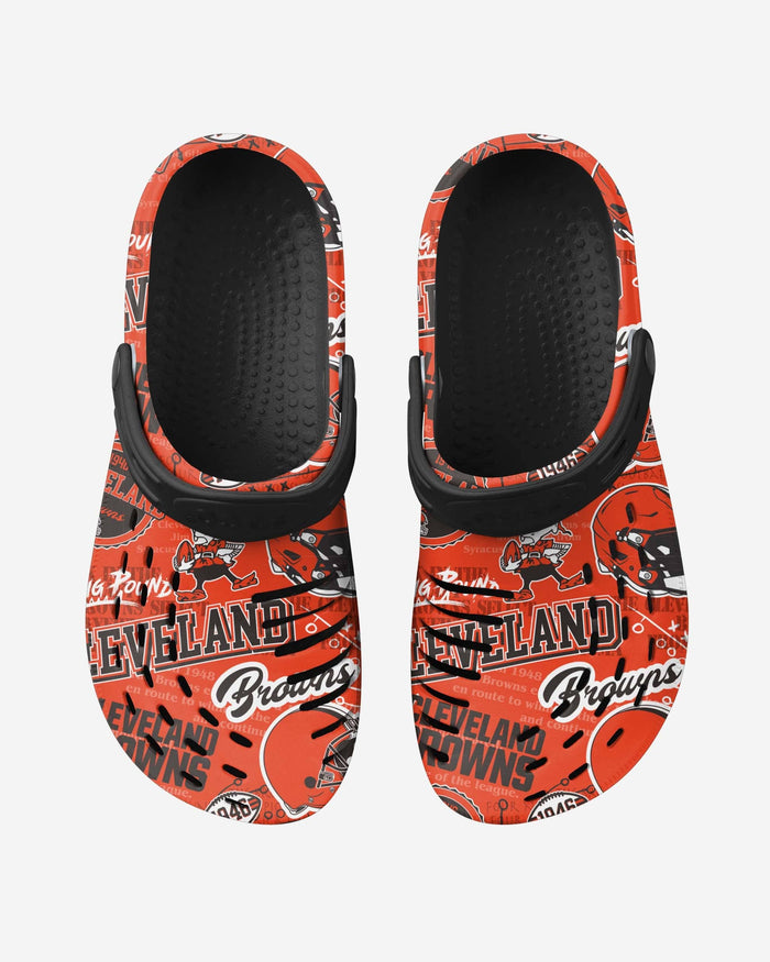 Cleveland Browns Historic Print Clog With Strap FOCO - FOCO.com