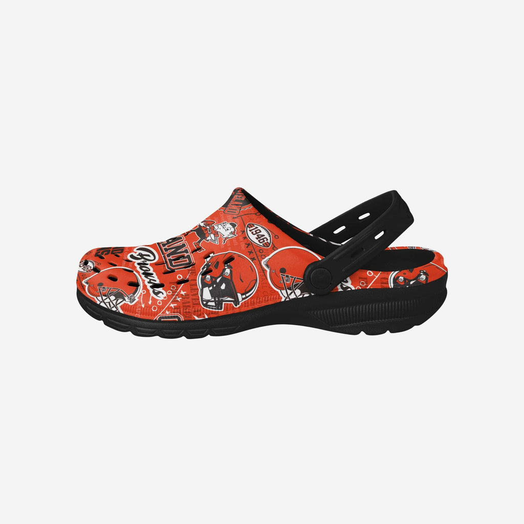 Cleveland Browns Historic Print Clog With Strap FOCO S - FOCO.com