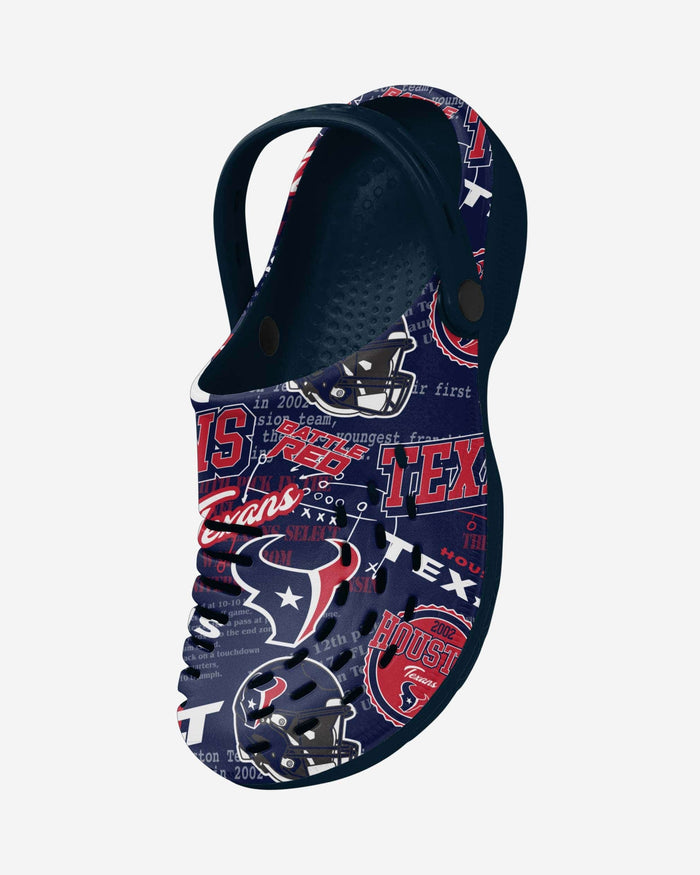 Houston Texans Historic Print Clog With Strap FOCO - FOCO.com