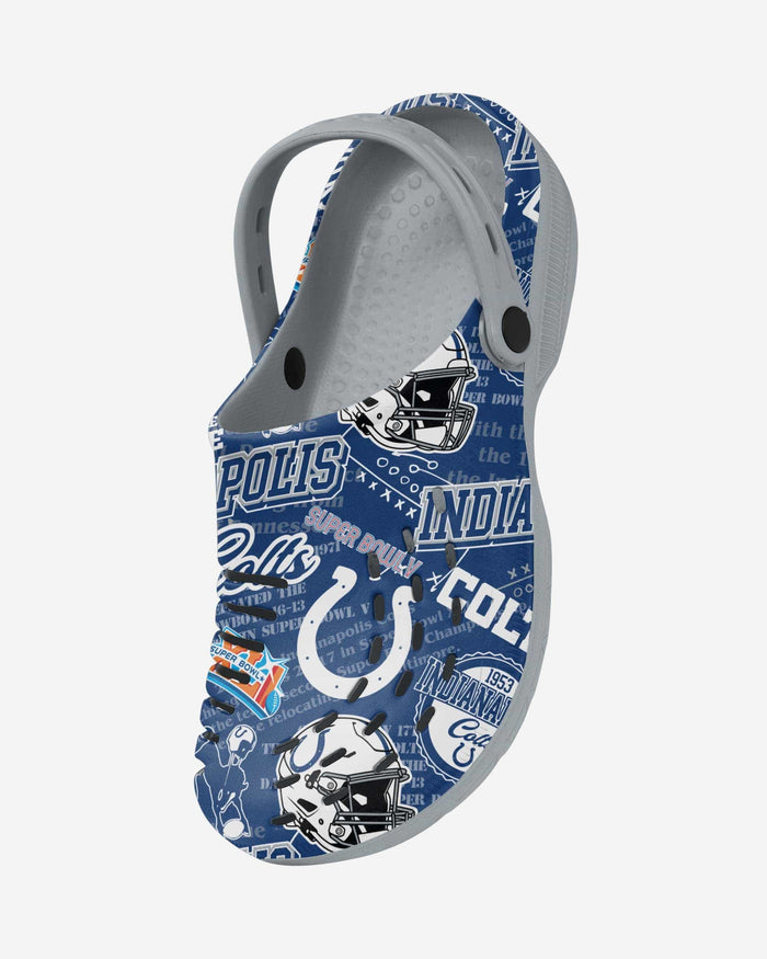 Indianapolis Colts Historic Print Clog With Strap FOCO - FOCO.com