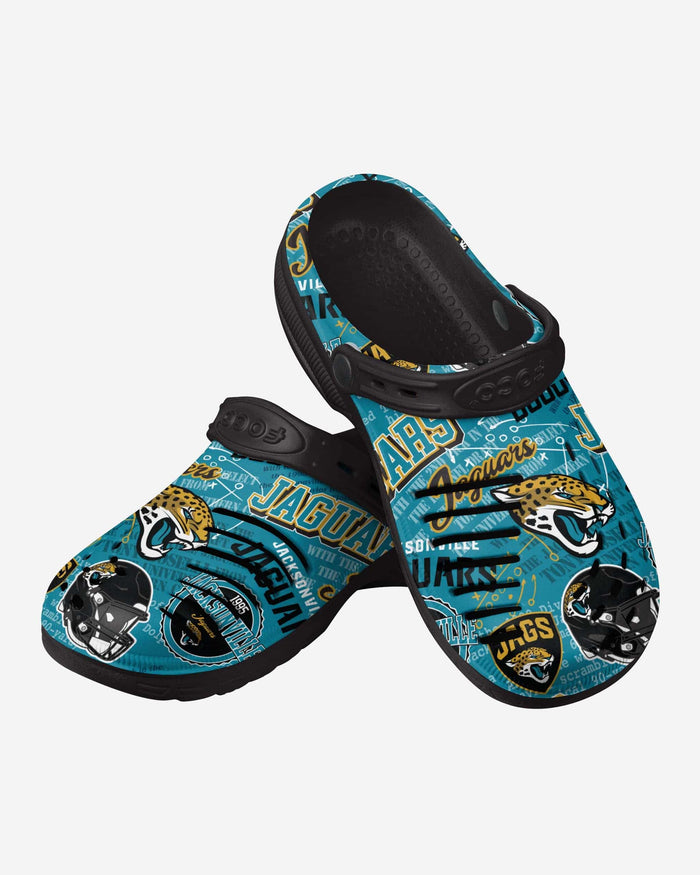 Jacksonville Jaguars Historic Print Clog With Strap FOCO - FOCO.com